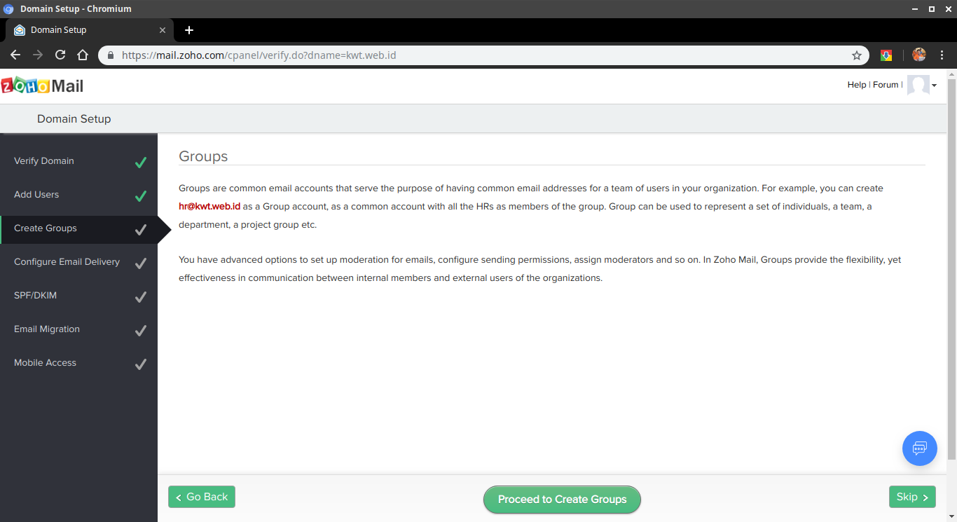 Gambar 13: Create Groups 1