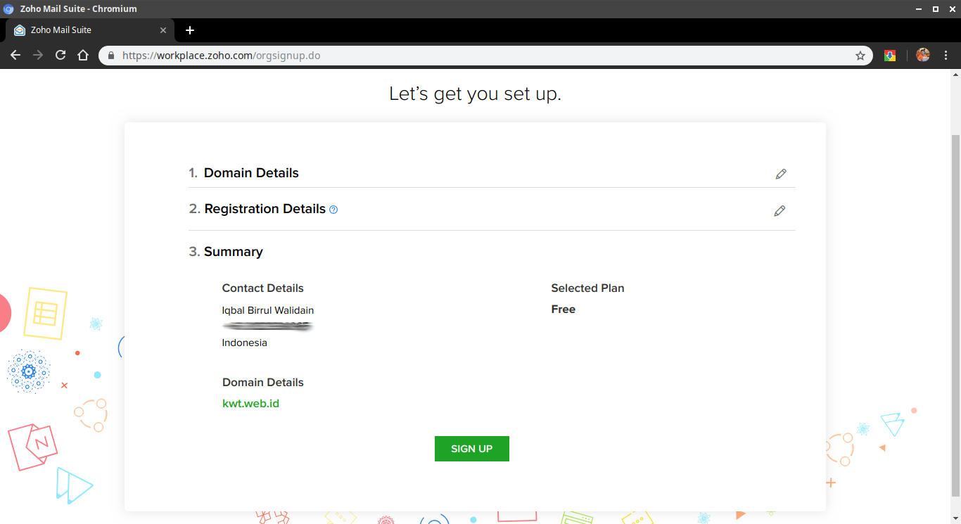 Gambar 3: Konfirmasi data-data